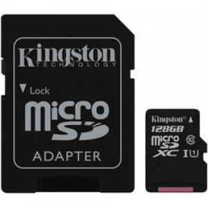 Kingston 128GB MicroSD SDHC SDXC Class10 UHS-I Memory Card 80MB/s Read 10MB/s Write with standard SD adaptor LS-&gt;FMK-SDCS-128 SDCS/128GB