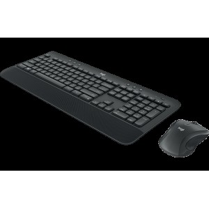Logitech MK550 Wireless Desktop Keyboard Mouse Combo 3 Yrs battery life comfortable palm rest & adjustable tilt legs Laser-grade tracking side-to-side