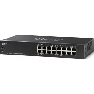 Cisco 16-Port (8 x PoE) Gigabit Unmanaged 1U Rackmountable Switch (64W)